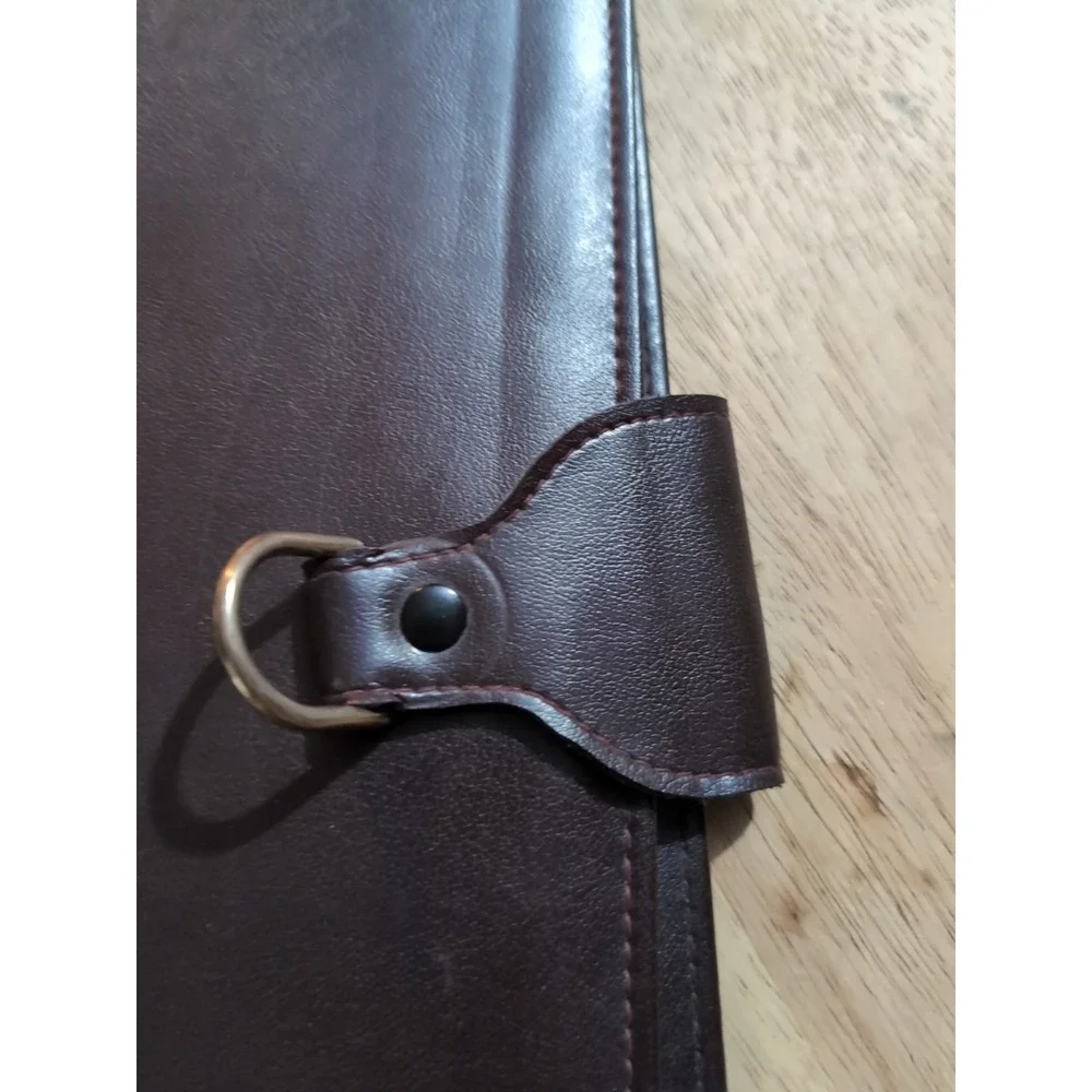 Genuine Leather Tie Travel Mjg Storage Case Hanging VTG Retro Organizer‎ Necktie